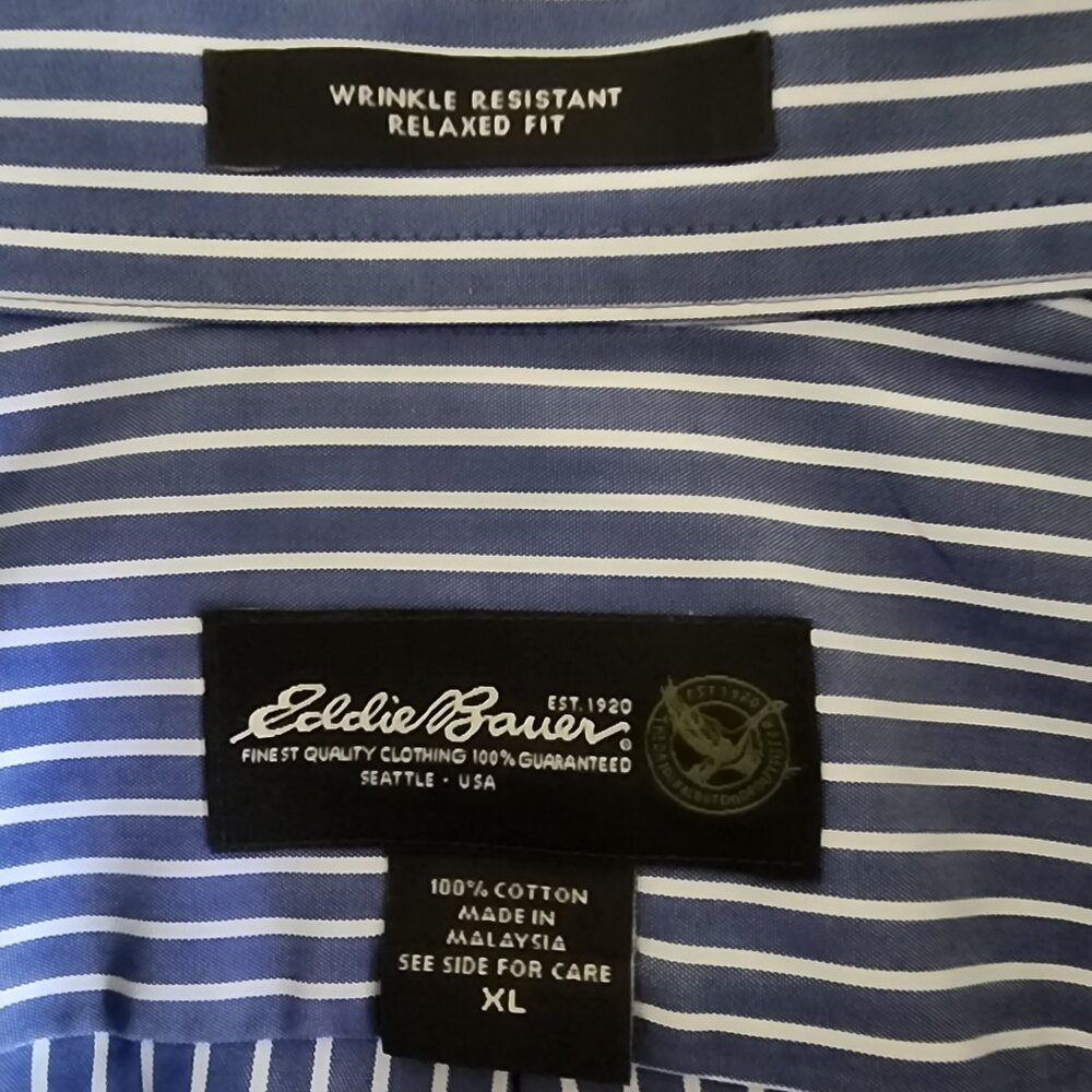 Eddie Bauer Men's Pinstripe Long Sleeve Button Down Shirt XL - Picture 3 of 4